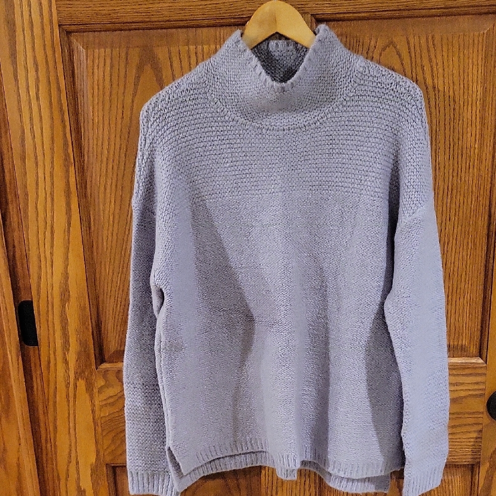 Womens Caslon Lavender Mock Neck Tunic Style Sweater In Large